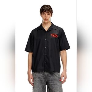 Diesel Mens Bowling Organic Cotton Poplin Button Down shirt w/embroidered Logo